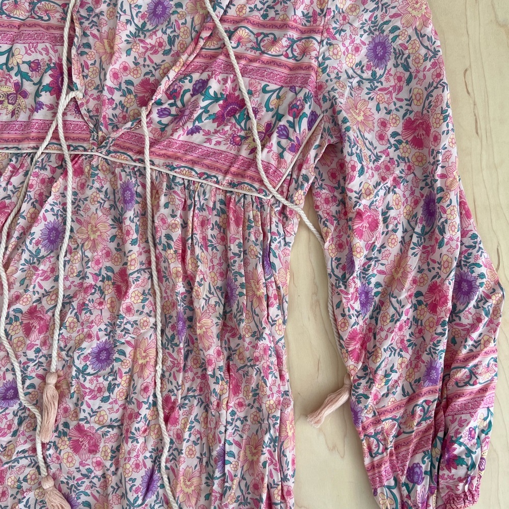 Floral pink soft maxi dress